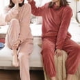 thumbnail image 2 of Conjunto de pijama de felpa para mujer, ropa de dormir de dos piezas, trajes de casa, Top de salón, pantalones, Otoño e Invierno, 2 of 4