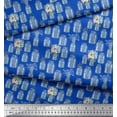 thumbnail image 3 of Soimoi Blue Moss Georgette Fabric Bottle Vase & Anemone Floral Print Fabric by the Yard 42 Inch Wide, 3 of 3