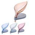 thumbnail image 3 of Leaf Shape Soap Cleaning Sponge Holder Drain Box Soap Drying Stand Rack with Suction Cups, 3 of 8