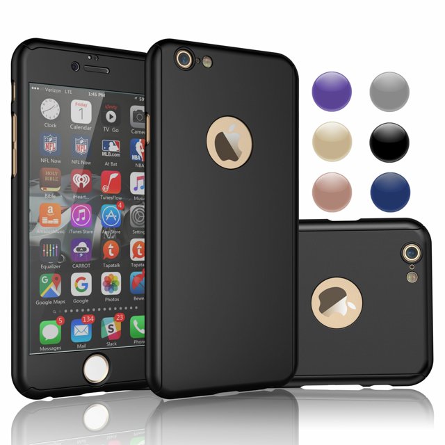 Apple iPhone 6 Case, Case For iPhone 6, iPhone 6 Screen Protector, Thin Premium Dual Layer Hard Case For iPhone 6 with Tempered Glass Screen Protector For iPhone 6 4.7" -Dark Blue