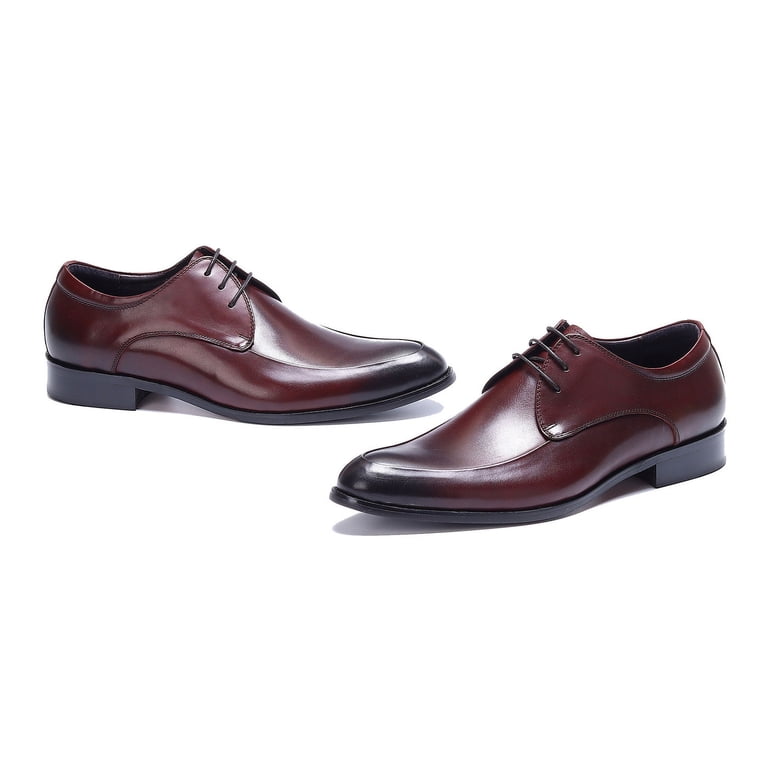 burgundy prom dress shoes Burgundy Oxford Dress Shoes for Men. – HolloMen main image 1
