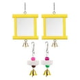 thumbnail image 2 of Lshn Bird Cage Accessory: Hanging Swing Mirror Toy with Bell for Small Birds, Parrots, Budgies; Chicken Coop Toy for Enrichment and Entertainment, 2 of 7