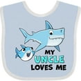 thumbnail image 3 of Inktastic My Uncle Loves Me with Cute Sharks Boys or Girls Baby Bib, 3 of 4