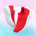 thumbnail image 5 of ADQ Women's Sneakers Lightweight Walking Shoes Breathable Slip-on Flats Red 6, 5 of 7