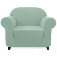 thumbnail image 1 of 2024 Solid Print Polyester Loveseat Slipcover  Chocolate, 1 of 6