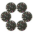 thumbnail image 2 of 15.4" Round Placemat Set of 6 Polyester Fabric Place Mats Non-Slip Dining Kitchen Table Mats for Kitchen Party Decor Vintage Christmas Decorations Pattern, 2 of 5