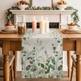 thumbnail image 2 of Table Runner - 70 Inch Long, Sage Green Eucalyptus Kitchen Dining Table Runner Dresser Scarves, Farmhouse Weeping Leaves Linen Farmhouse Decor for Coffee Tables Wedding Party Banquet, 2 of 8