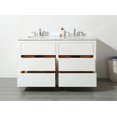 thumbnail image 5 of Stufurhome Lang 56 Inch White Double Sink Bathroom Vanity, 5 of 7