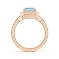 thumbnail image 2 of ANGARA Natural Emerald Cut 2 ct Aquamarine Bridal Ring Set with Diamond Ring in 14K Rose Gold for Women (Size-9x7mm) | March Birthstone, Anniversary, Jewelry Gift for Women | Natural Aquamarine Ring, 2 of 8