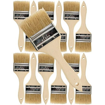 Pro Grade - Chip Brush – 2.5 Inch Professional Paint Brushes – 12 Pack - Natural China Bristle Paintbrush Set...