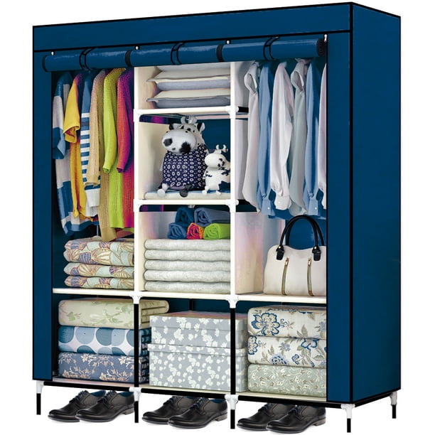 Closet Organizador Portatil Rack & Pack Armable Repisas Mueble Azul