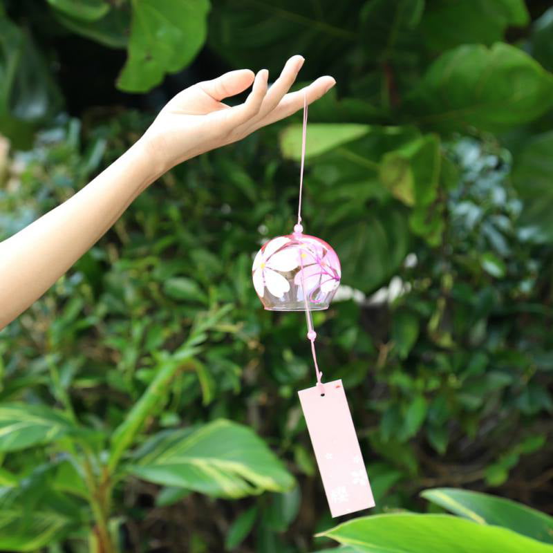 Japanese Glass Furin Wind Chime Mobile Bell Hanging Ornament Decor Garden Deck
