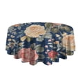 thumbnail image 5 of Pioneer Flower Floral Print Pattern Round Tablecloth 60"x60",Wrinkle Wipeable Table Cloth for Kitchen Dining Room Picnic Patio Party, 5 of 6