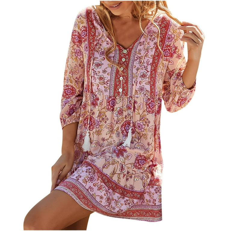 Usmixi Summer Dresses for Women Beach Flowy Ruffle Swing Usmixi Summer Dresses for Women Beach Flowy Ruffle Swing