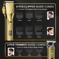 thumbnail image 6 of Barber Hair Cutting Kit for Men, Professional Fade Clipper & T-Blade Beard Outliner Complete Grooming Set, Rechargeable Trimmer Kit for Salon & At-Home Haircuts, Premium Holiday Gift Pack for Guys, 6 of 6
