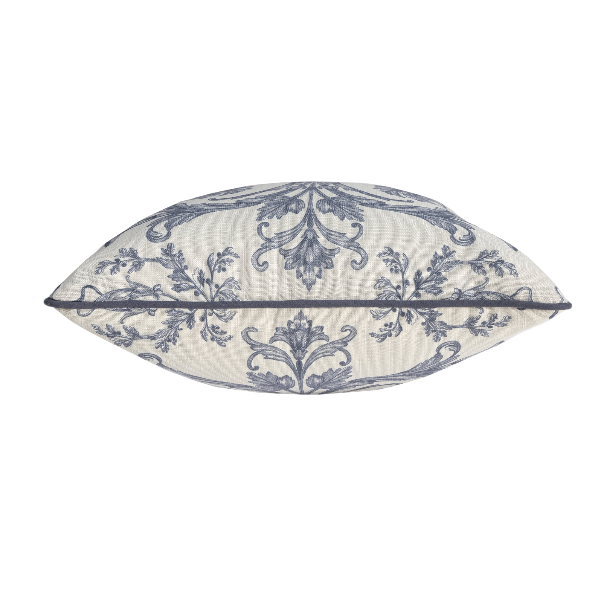 Harlow Hill Alton 20" x 20" Blue/Ivory Damask Recycled P.E.T. Decorative Throw Pillow