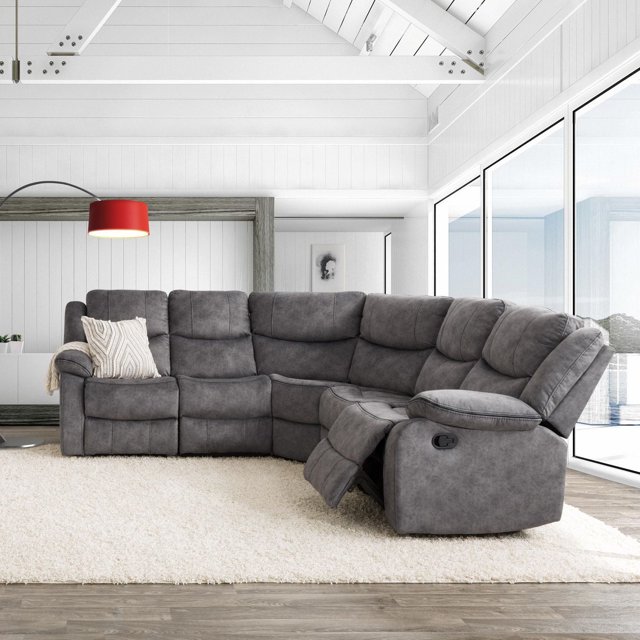 Canapé incurvé modulaire et inclinable 5pc sectionnel