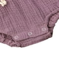 thumbnail image 3 of Baby Girls Romper Solid Color Ruffle Sleeveless Backless+Headband Outfits Clothes, 3 of 5