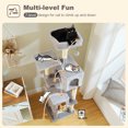 thumbnail image 3 of PRZL Large Cat Tree, Cat Tower for Large Cats, Cat Condo with Sisal-Covered Scratching Posts and Pads, 2 Padded Perch, Dual Condo and Basket for Indoor Cats-Beige with 2 Condos Ball Grey, 3 of 8