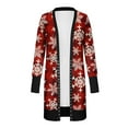 thumbnail image 2 of Qiylii Women Christmas Long-Sleeved Cardigan Cartoon Holiday Coat Clothing, 2 of 4