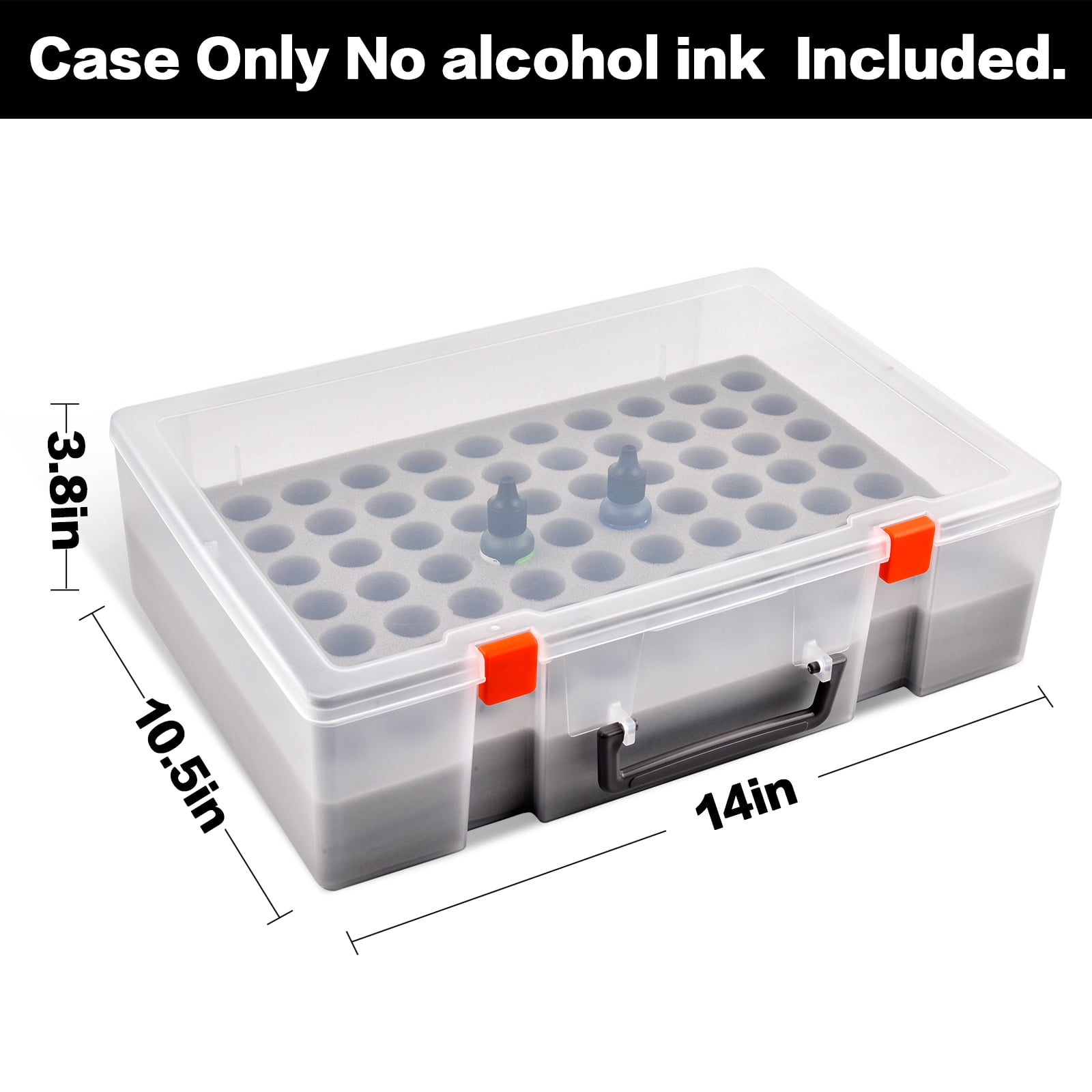 Alcohol Ink Storage Organizer Carrying Case, Holds 77pcs 0.35oz, 0.5oz Bottles of Alcohol Ink Set/ for Stickles Glitter Glue/ for Glossy Accents/ for Reinkers (Case Only)
