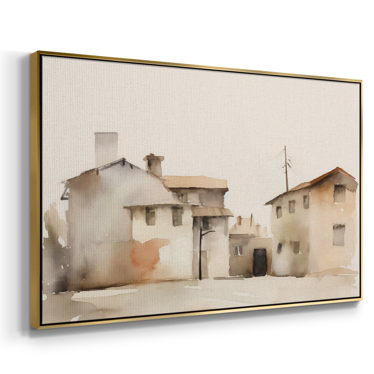 Vintage Landscape-XI By Wexford Home Framed in Gold Wood Gallery Wrapped Canvas 25 in. x 37 in.