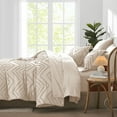 thumbnail image 5 of Flymme Beige Comforter Set with Sheets King Size Bed in Bag 7 Pieces Shabby Chic Bedding Sets Soft Microfiber Boho Bed Set for All Season, 5 of 8