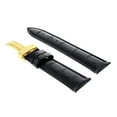 thumbnail image 2 of 22MM LEATHER WATCH STRAP BAND DEPLOYMENT CLASP FOR TISSOT PRC200 1853 BLACK GOLD, 2 of 2