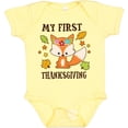 thumbnail image 3 of Inktastic My First Thanksgiving with Fall Fox and Leaves Boys or Girls Baby Bodysuit, 3 of 5