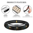 thumbnail image 4 of Cauagu Magical Library Butterfly Night Print Car Steering Wheel Cover - Universal Car Accessory for Diverse Cars for Steering Wheel with a Diameter of 14.5"-15", 4 of 6