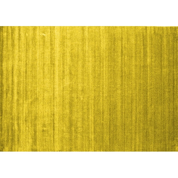 Ahgly Company Machine Washable Indoor Rectangle Abstract Yellow Contemporary Area Rugs, 2' x 5'