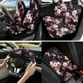 thumbnail image 2 of Yuyamidu Pink Chery Blossom Car Seat Covers Set 13pcs Steering Wheel Cover Seat Belt Pads Armrest Cover Key Ring Coasters for Women Auto Interior Accessories, 2 of 6