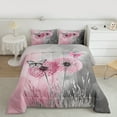 thumbnail image 3 of Manfei Pink Grey Dandelion Bedding Comforter Set, Kawaii Butterfly Twin Comforter Sets, Rustic Plant Botanical Reversible Bedding Set, Lightweight Room Decor, 2-Piece, 3 of 9