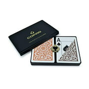 Copag 1546 Design 100% Plastique Cartes à Jouer, Jeu de Double Deck Orange/Marron Taille Poker Index Jumbo