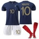 thumbnail image 1 of 2022-2023 France Home World Cup Kids Adult Jersey Set With Socks zhangyuxiang LED, 1 of 2