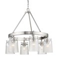 thumbnail image 1 of Golden Lighting 1405-6 PW-CAG Travers 6-Light Chandelier, Pewter, 1 of 1