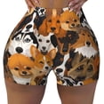thumbnail image 2 of Balery Dogs Different Breeds Pantalones cortos de entrenamiento estampados para mujer, sin costuras, ajustados, para gimnasio, yoga, correr, deportes, ejercicio activo, fitness.-X-Large, 2 of 8