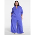thumbnail image 2 of Terra & Sky Women's Plus Fleece Wide Leg Sweatpants, Sizes 0X-5X, 2 of 5