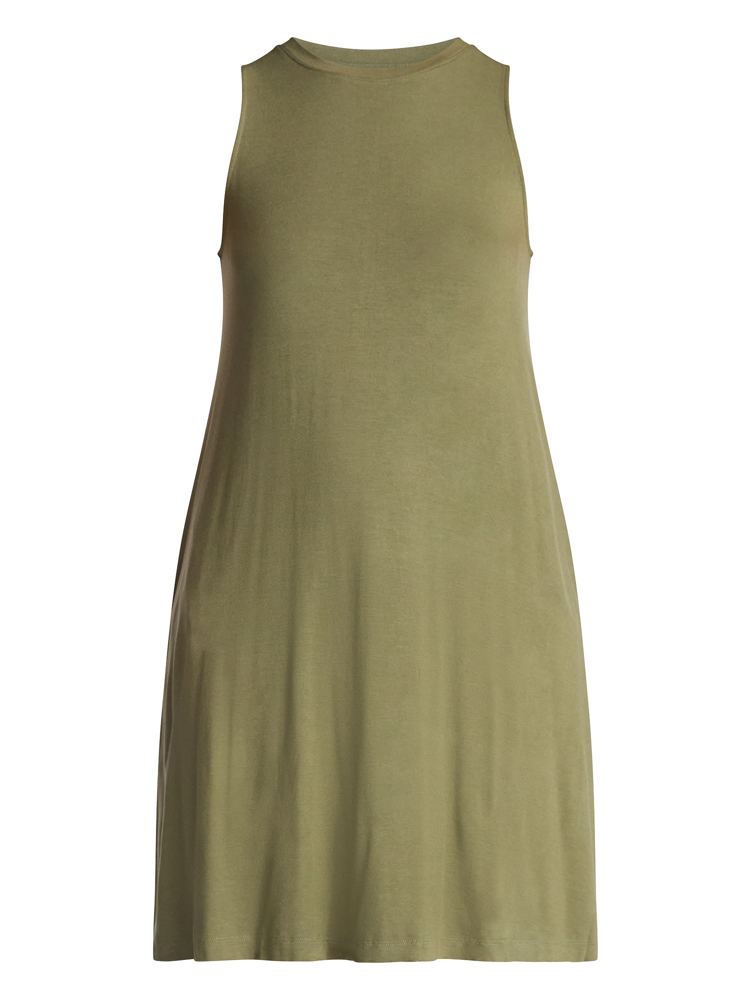 Time and Tru Women’s Sleeveless Knit Swing Dress, Sizes XS-XXXL