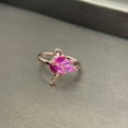 thumbnail image 2 of Pink Flamingo Ring, Sterling Silver Bird Ring, Dainty Statement Ring, Tropical Bird pink topaz and sapphire Ring, Animal Lover Gift, 2 of 6