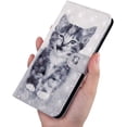thumbnail image 4 of Compatible with Samsung Galaxy A20 Wallet Case, Galaxy A20 Phone Case Leather Flip Folio Case with Wrist Strap and Kickstand Magnetic Shockproof Case for Samsung Galaxy A20 / A30 Cute Cat BX, 4 of 12