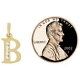 thumbnail image 2 of 14k Yellow Gold, Small Initial Capital Letter B Pendant Charm Created CZ 11mm Wide with 20" Dainty Neck Chain, 2 of 8