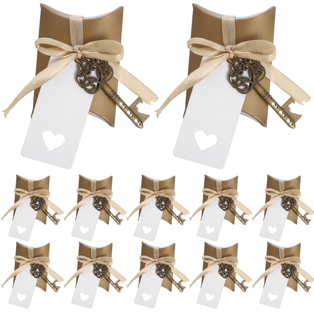 FELTECHELECTR 50 abrebotellas vintage con forma de llave, recuerdo de boda, regalo, almohada, caja de dulces, etiqueta de agradecimiento, cinta francesa (cian antiguo)