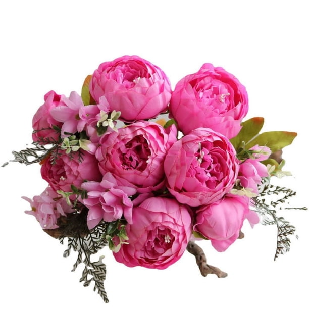 Ramo de Flores Artificiales Vintage Peonias de Seda Ganfancp