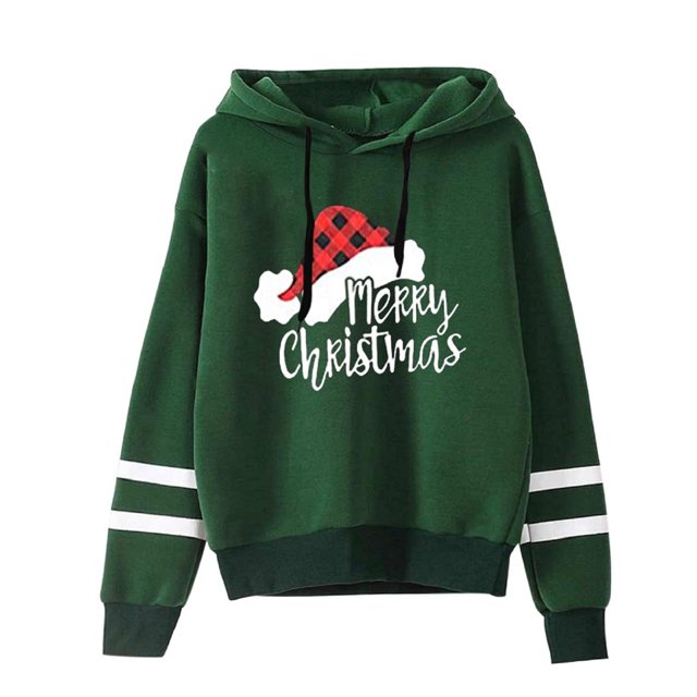 EGNMCR Chandails en Molleton Sans Capuche pour Femmes, Chandail en Molleton pour Femmes, Chemises à Manches Longues pour Femmes Imprimé de Noël Chandail en Molleton à Capuche Manches Longues Blouse pour Femmes