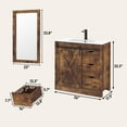 thumbnail image 2 of ChVans Farmhouse Bathroom Vanity with Sink & Faucet & Mirror, 36" Large Bathroom Vanity Cabinet Set with 3 Drawers and Sliding Barn Door, Freestanding Single Bath Storage Vanity Ceramic Sink, 2 of 9