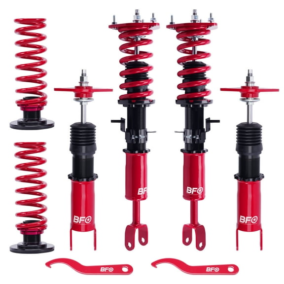 BFO Coilovers for Nissan 350Z RWD 2003-2008, for Infiniti G35 RWD 2003-2007, Height Adjustable Coilovers Suspension Kit, Preset Damping Shock Absorber Struts, Lowering Kit Red