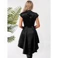 thumbnail image 6 of Sholeno  Women's Gothic Punk Sleeveless One Button Jacket Medieval Steampunk Tailcoat Jackets Black 3XL, 6 of 7