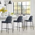 thumbnail image 2 of CHITA Modern Counter Height Bar Stool Set of 2, 27 inch Counter Stool with Back & Metal Legs, Faux Leather in Navy Blue, 2 of 12