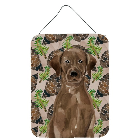 Chocolate Labrador Pine Cones Wall or Door Hanging Prints